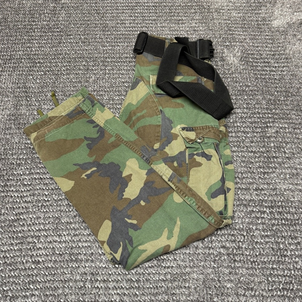 Mens Cargo Pants Combat Small Regular Woodland Camo Military BDU Waist 27-31